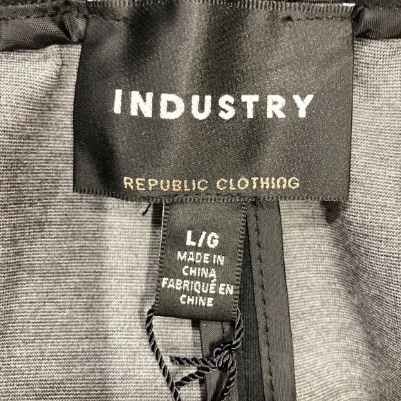 Industry Republic‎ Clothing Men's Sz Large Black Pinstripe Pants, Drawstring NEW - Picture 2 of 14